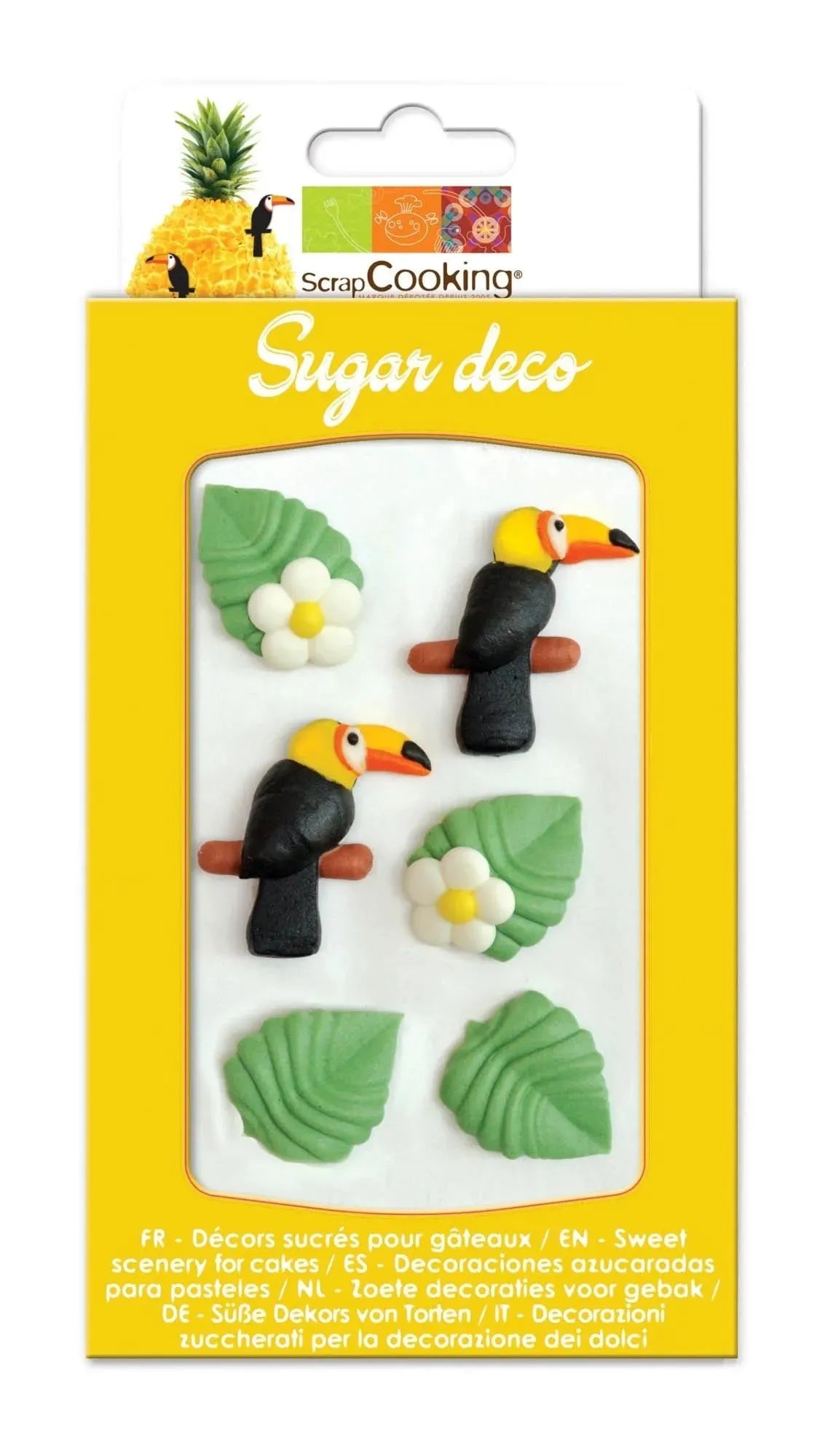 Bunte Zucker Deko Tropical von Scrap Cooking: Perfekt für exotische Desserts und tropische Themenpartys. Verleiht jedem Gebäck den letzten Schliff!