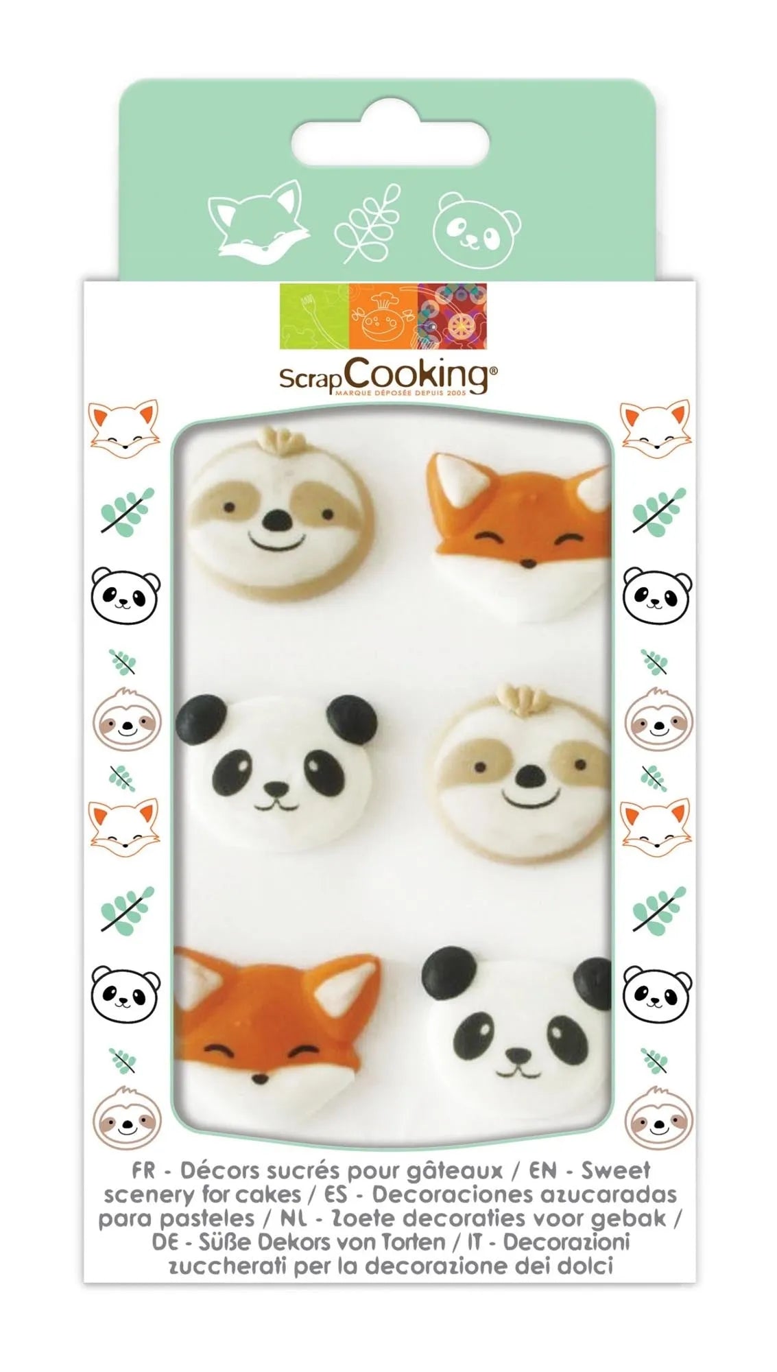 Niedliche Zuckerfiguren: Panda, Faultier & Fuchs von Scrap Cooking.