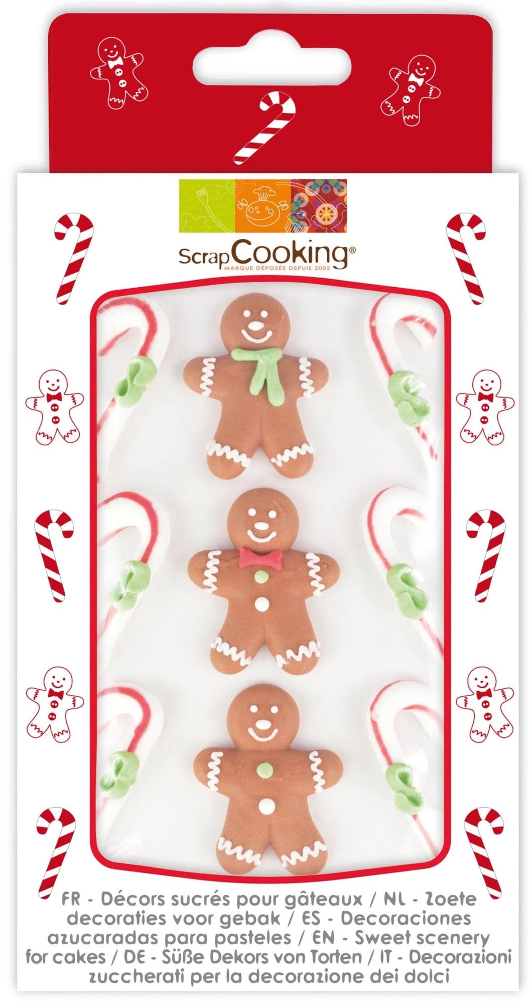 Süße 3cm Zucker-Lebkuchenmänner von Scrap Cooking: Perfekte Deko für Plätzchen & Torten, ideal für festliche Weihnachtsbäckerei.