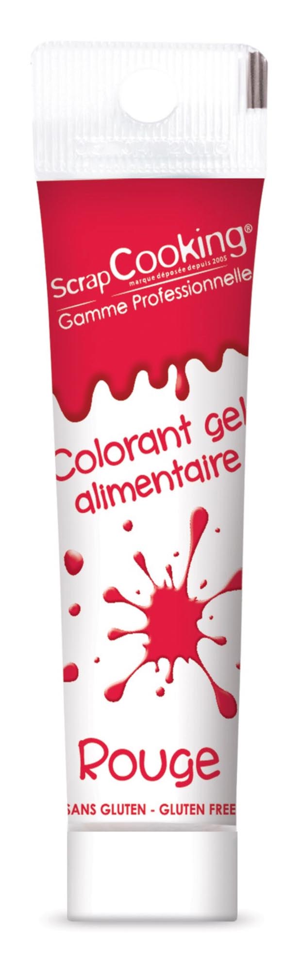 Lebensmittelfarbe Gel Rot 20g von Scrap Cooking: Ideal zum Färben von Kuchen, Torten und Desserts. Ergiebig, geschmacksneutral und allergikerfreundlich.