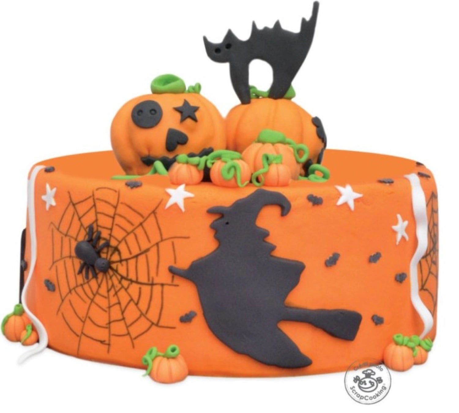 Zuckerfondant in leuchtendem Orange, ausgerollt, Durchmesser 36 cm, 430 g, perfekt für kreative Tortendekorationen und Backprojekte.