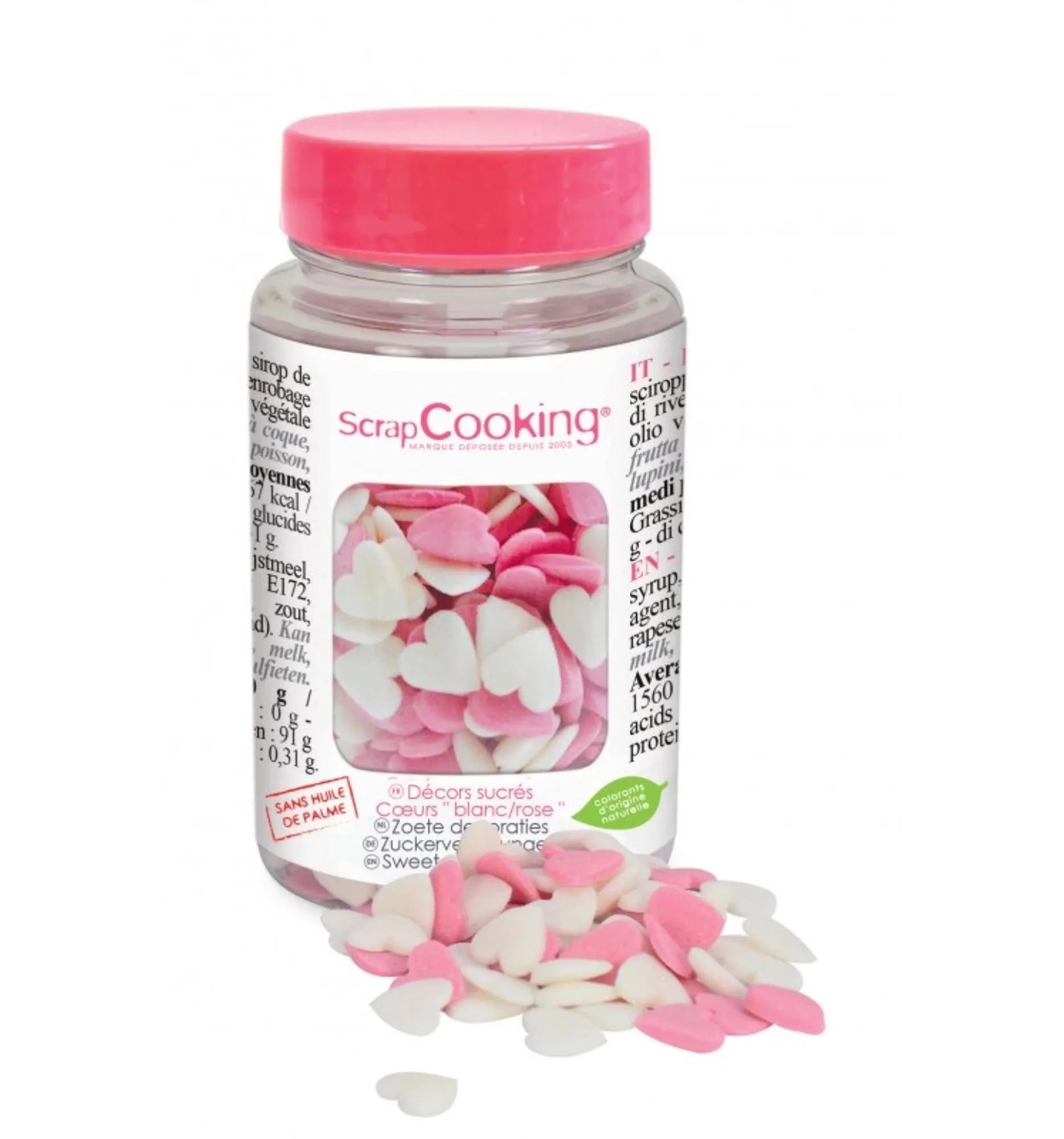 Deko Zucker Herzen weiss rosa 50g - KAQTU Design