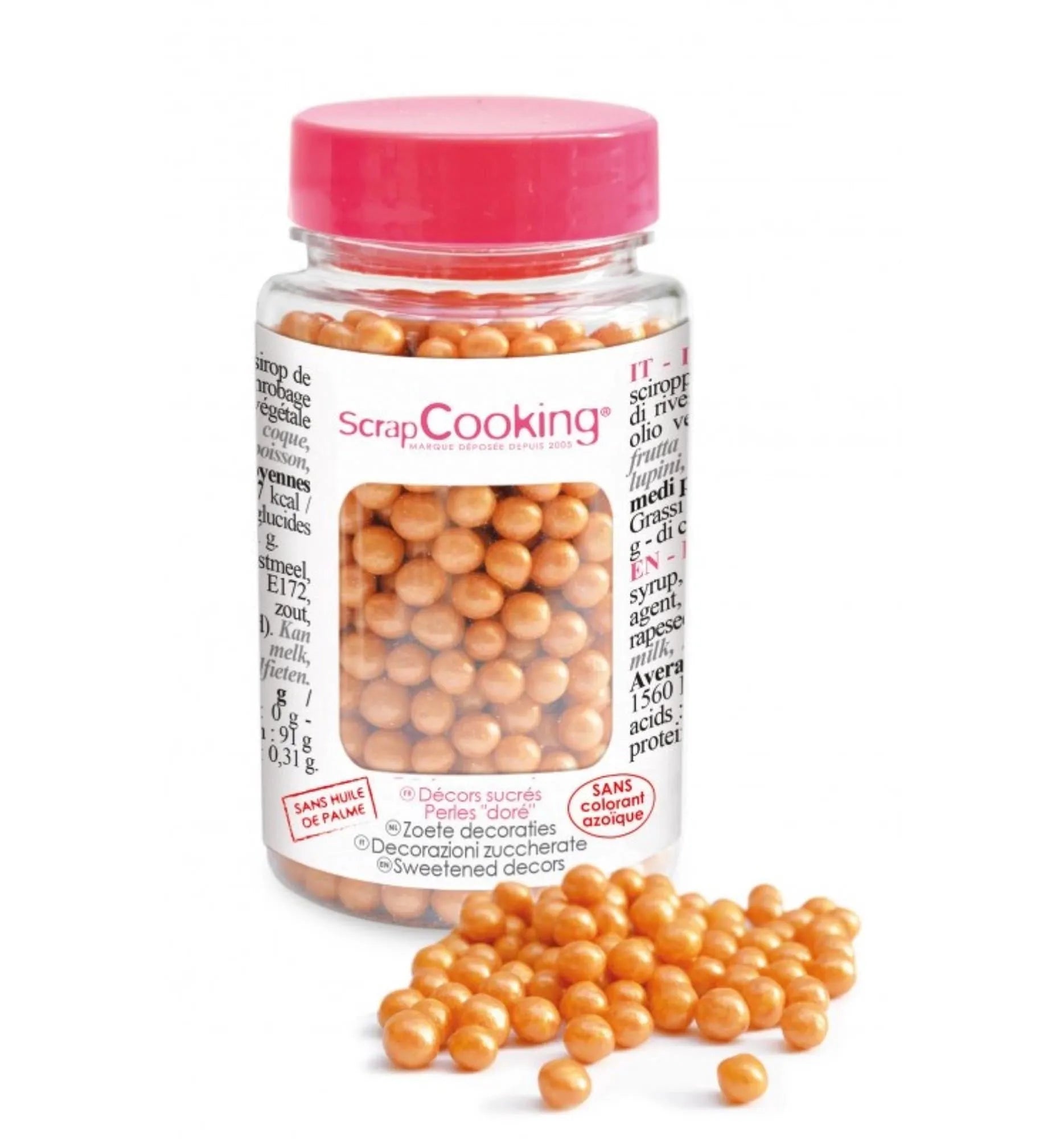 Deko Zucker Perlen gold 55g