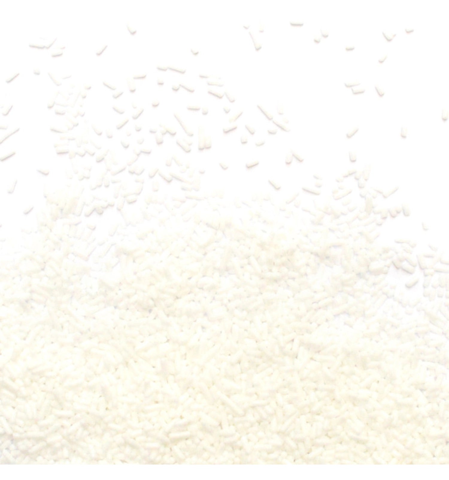 Weißer Deko-Zucker Vermicelles in einem 80g Topf von Scrap Cooking, ideal für kreative Backprojekte und zur Verschönerung von Desserts.