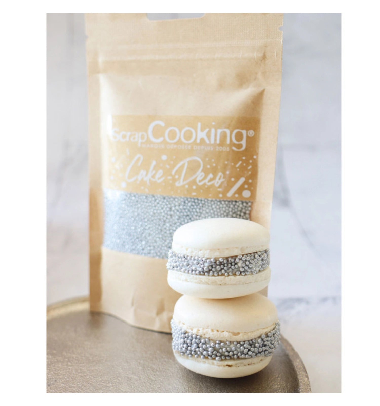Glänzende Mini-Zuckerperlen in Silber für kreative Backkunst, 80g.