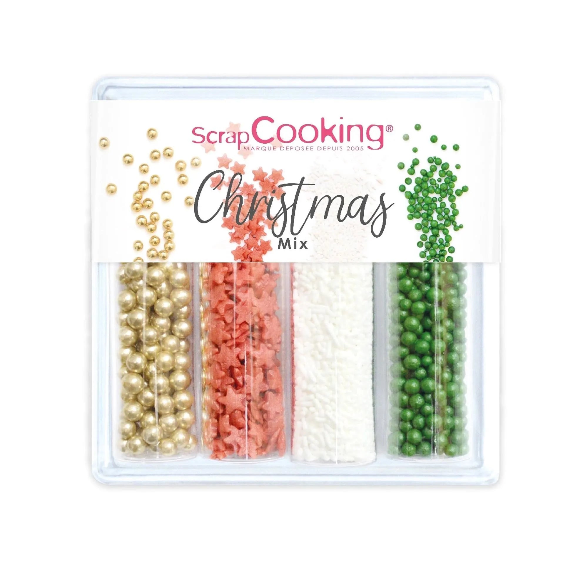 Verleihen Sie Ihren Weihnachtsleckereien mit dem 4er Set Zuckerdekors, Christmas Mix von Scrap Cooking, einen festlichen Zauber.