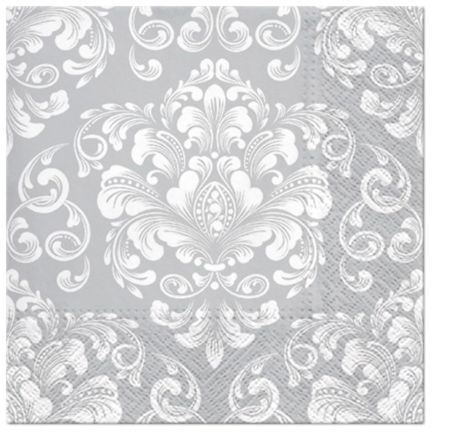 Servietten Lunch 20x Ornament silber, 33x33cm in Silber präsentiert im Onlineshop von KAQTU Design AG. Servietten ist von PAW