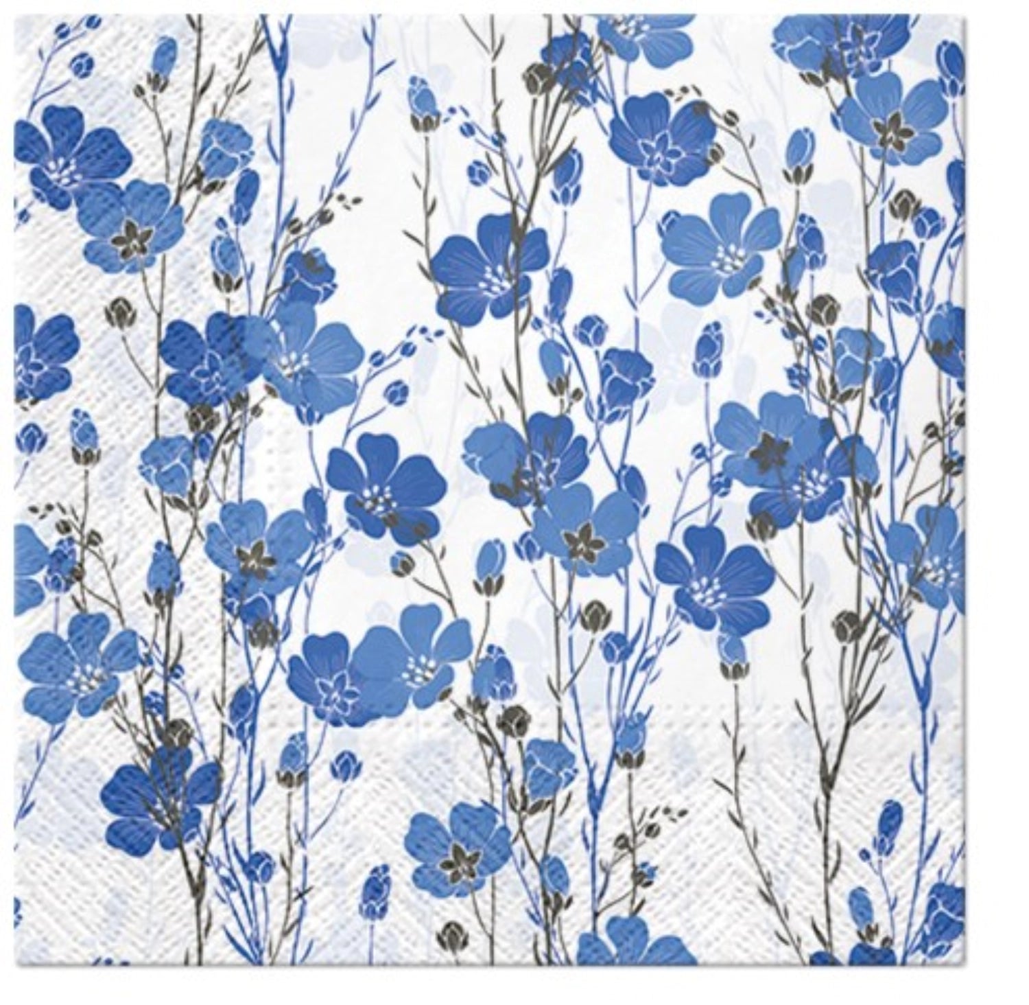 Servietten Lunch 20x Flax plants blau, 33x33 cm in Mehrfarbig präsentiert im Onlineshop von KAQTU Design AG. Servietten ist von PAW