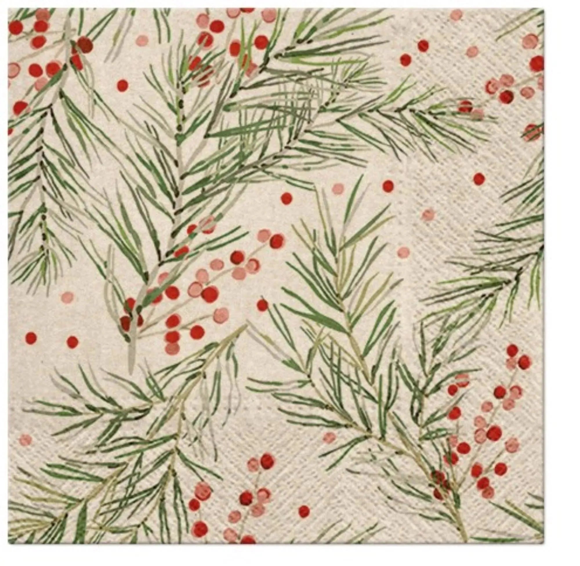 Elegante, umweltfreundliche Servietten mit festlichem Holly-Design, ideal für jede Feier. Größe: 33x33 cm, 20er-Pack.