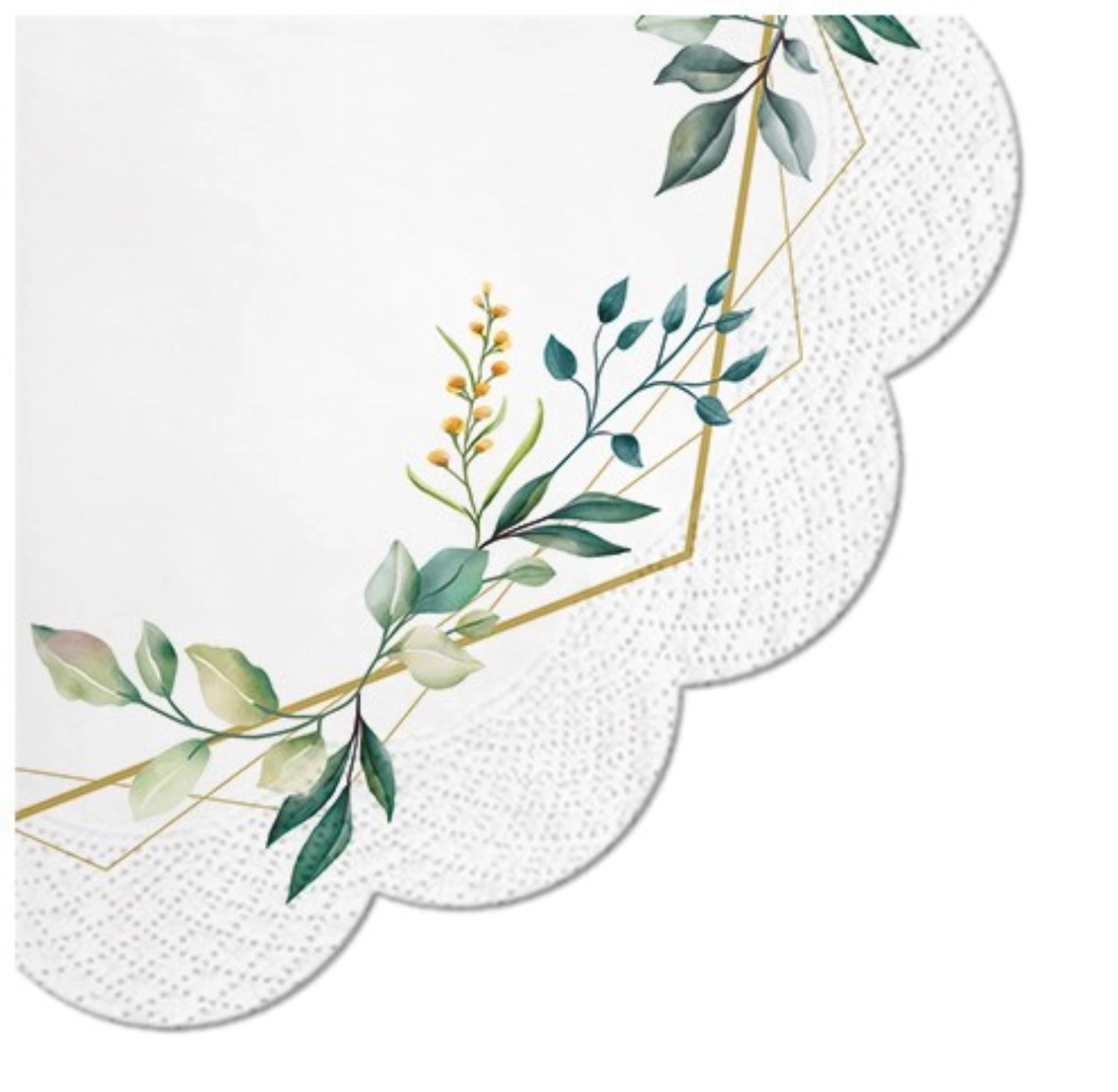 Servietten Round 12x Rahmen mit Blätter, Ø 32cm in Mehrfarbig präsentiert im Onlineshop von KAQTU Design AG. Servietten ist von PAW