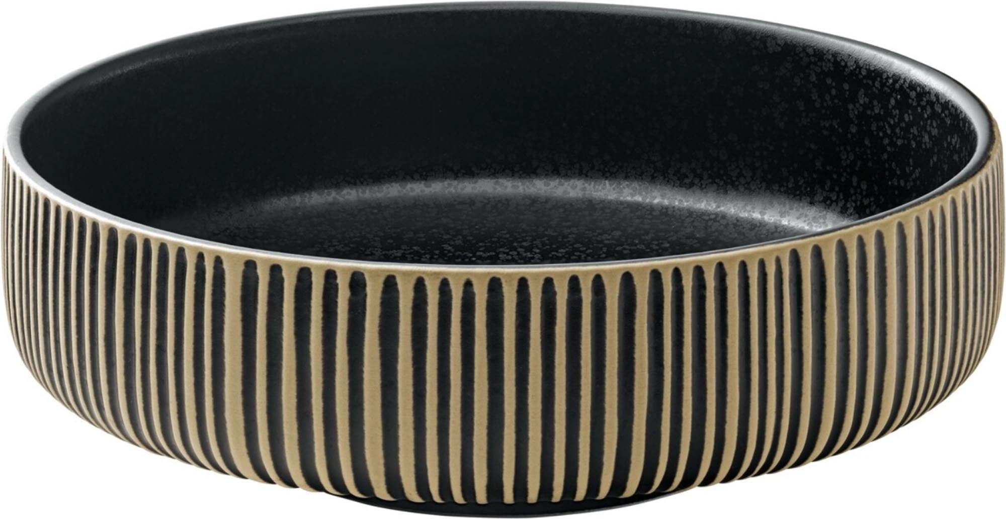 Playground Nara Schüssel Relief schwarz weiss D21cm 1.46lt