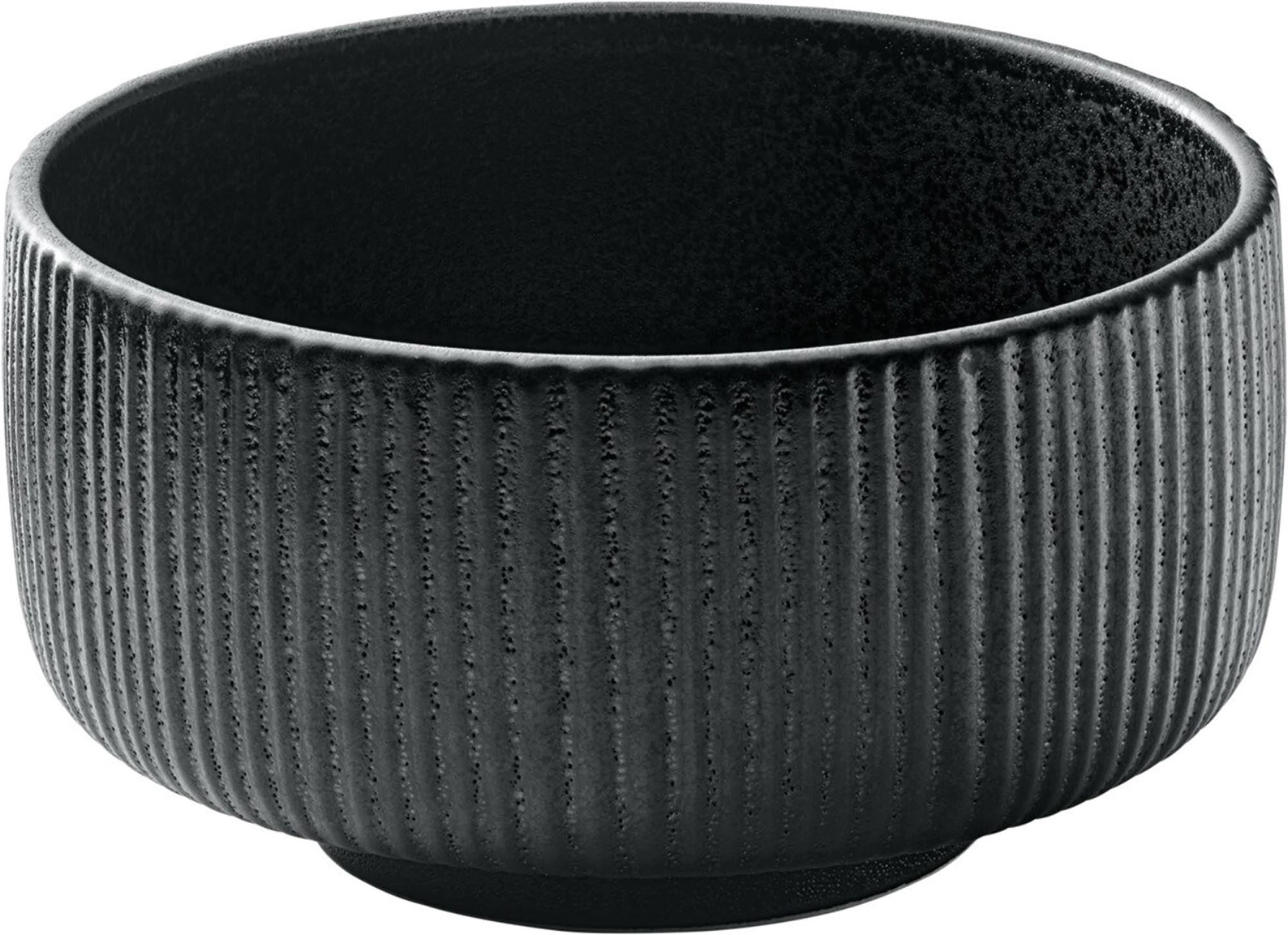 Playground Nara Schüssel rund Relief schwarz D15cm 0.88lt