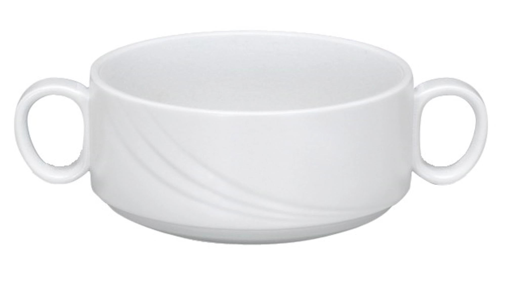 Die stapelbare Donna Senior rot Suppentasse von Schönwald vereint robustes Porzellan mit lebendigem Design, ideal für Gastronomie.