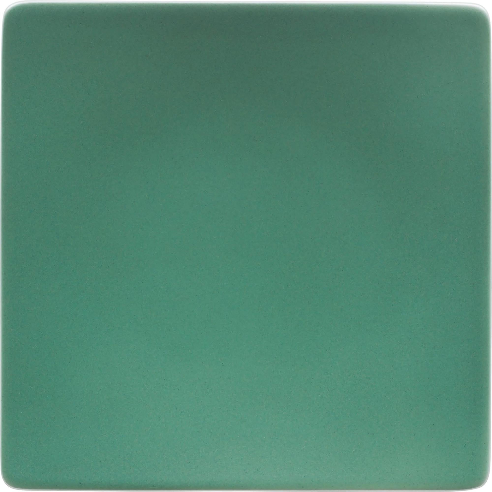 Eleganter Pottery Jade Teller von Schönwald: quadratisch, halbtief, ideal für Vorspeisen und Desserts. Hochwertiges Porzellan in Jade-Farbe.