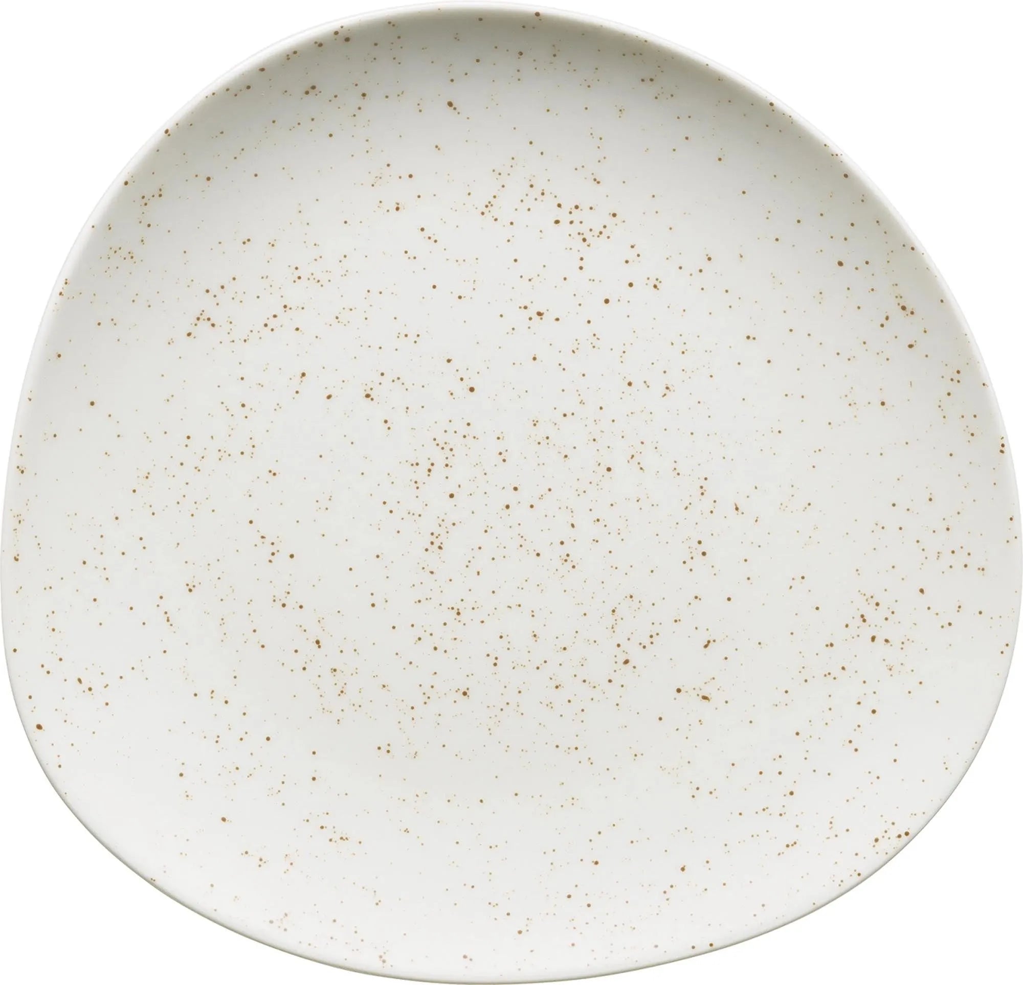 Pottery Unique white Teller flach asymmetrisch coupe 15cm - KAQTU Design