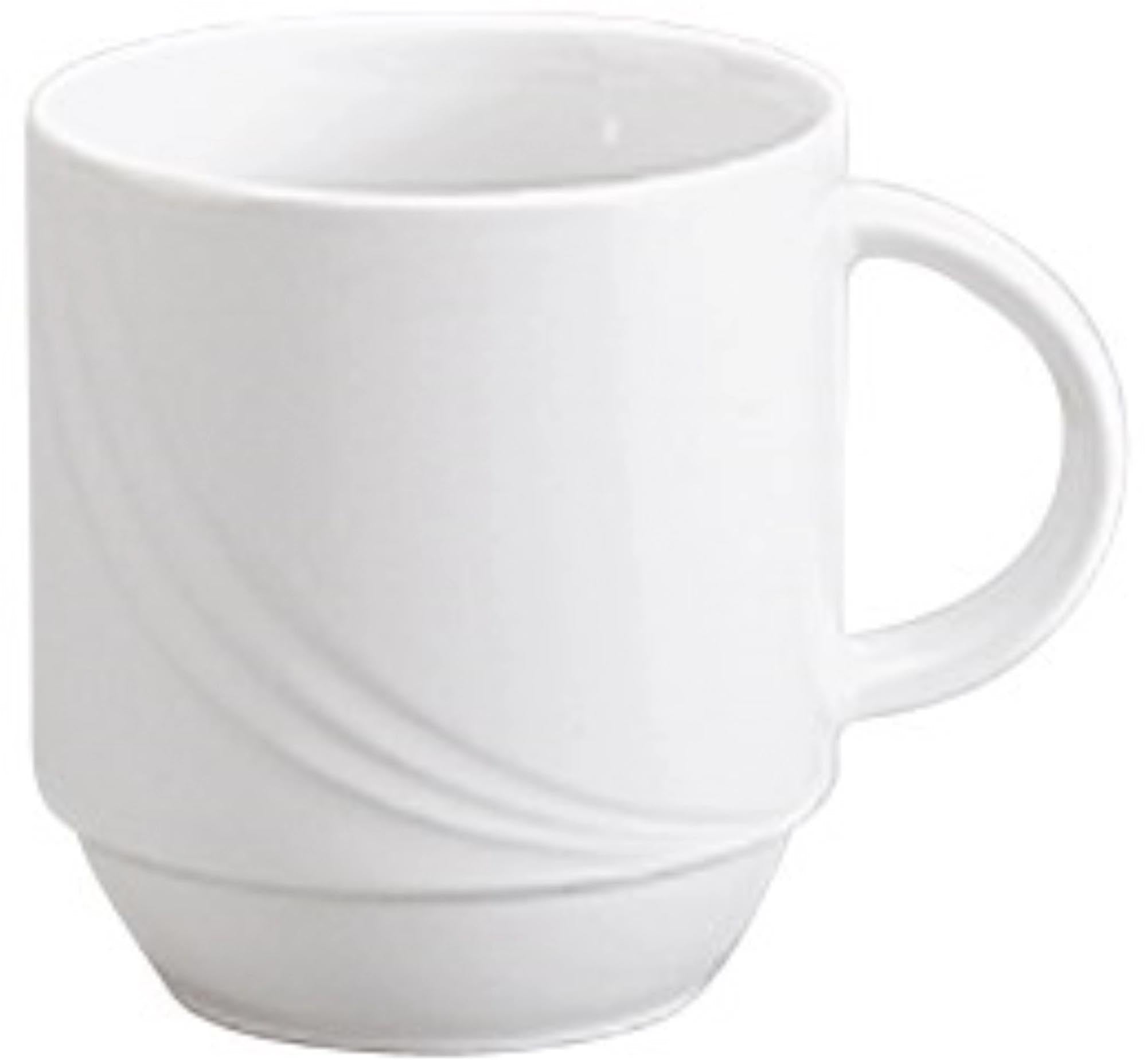 Eleganter Henkelbecher aus hochwertigem Porzellan, 0,28l, ideal für Kaffee & Tee. Spülmaschinenfest & mikrowellengeeignet.