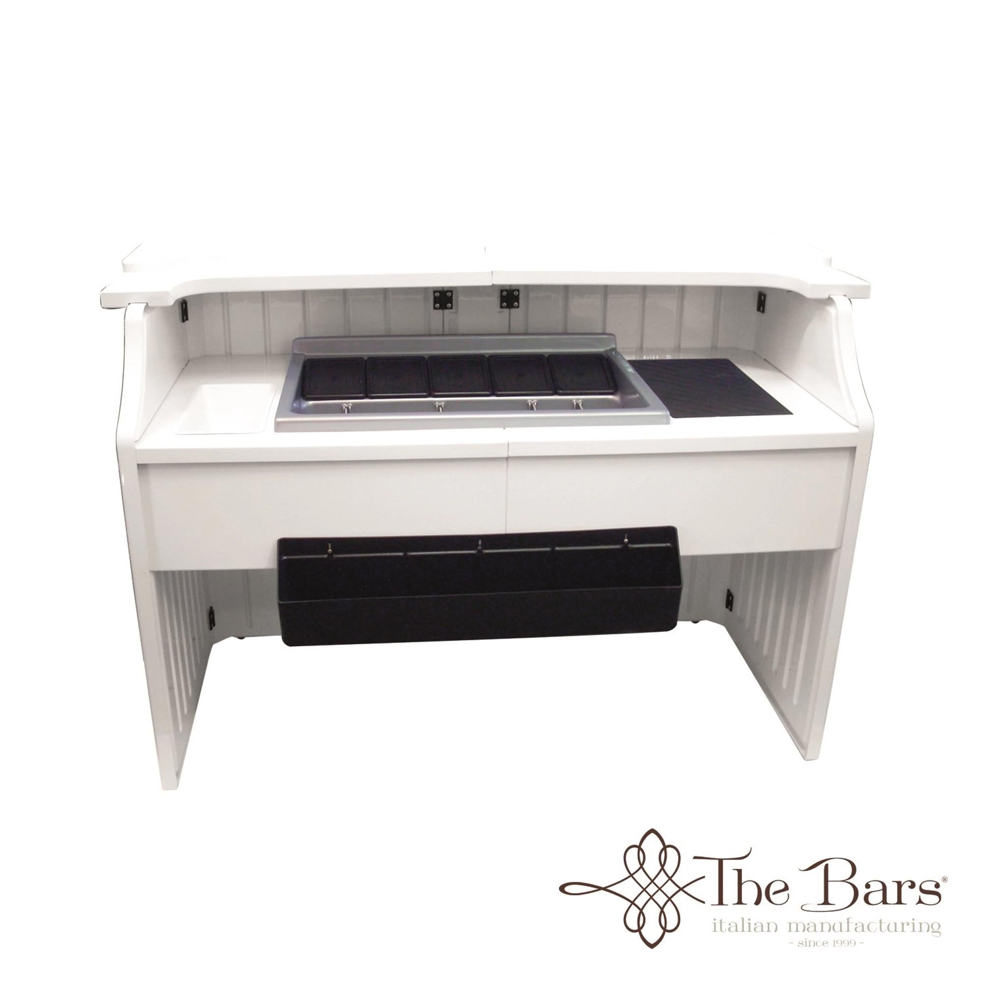 Entdecken Sie die Full Catering Bar Station White mit Drink Station Grey – ideal für Hochzeiten, Firmenevents und private Feiern. Hochwertig, elegant und mobil!