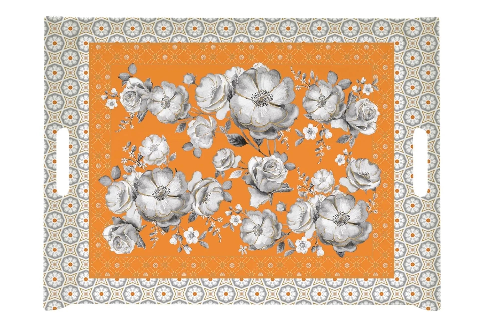 Trend und Colour Tablett m. Griffen, orange, 52x37cm - KAQTU Design