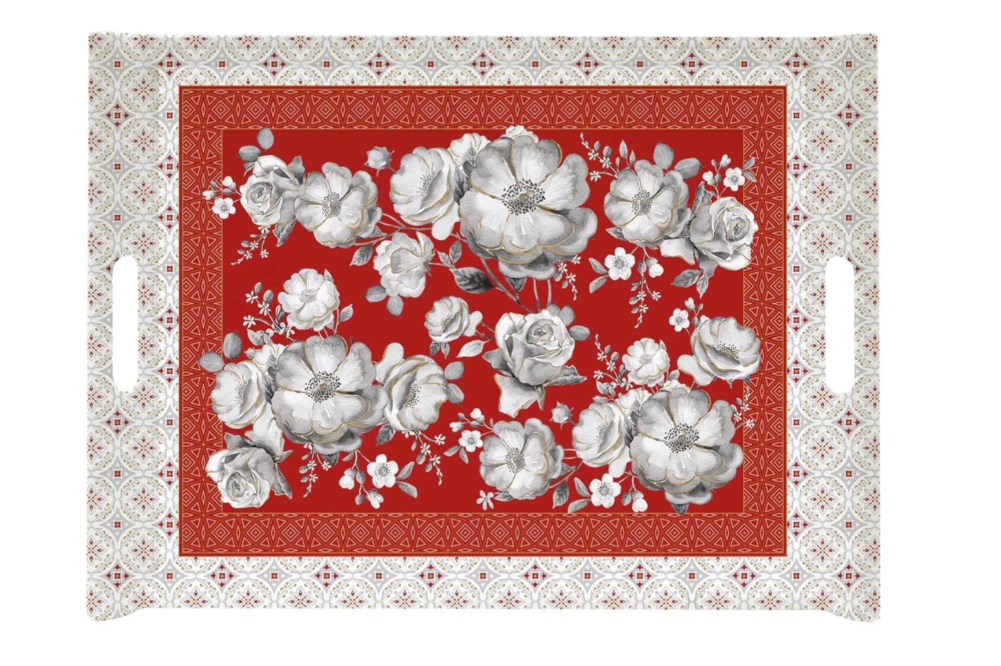 Trend und Colour Tablett m. Griffen, rot, 52x37cm - KAQTU Design