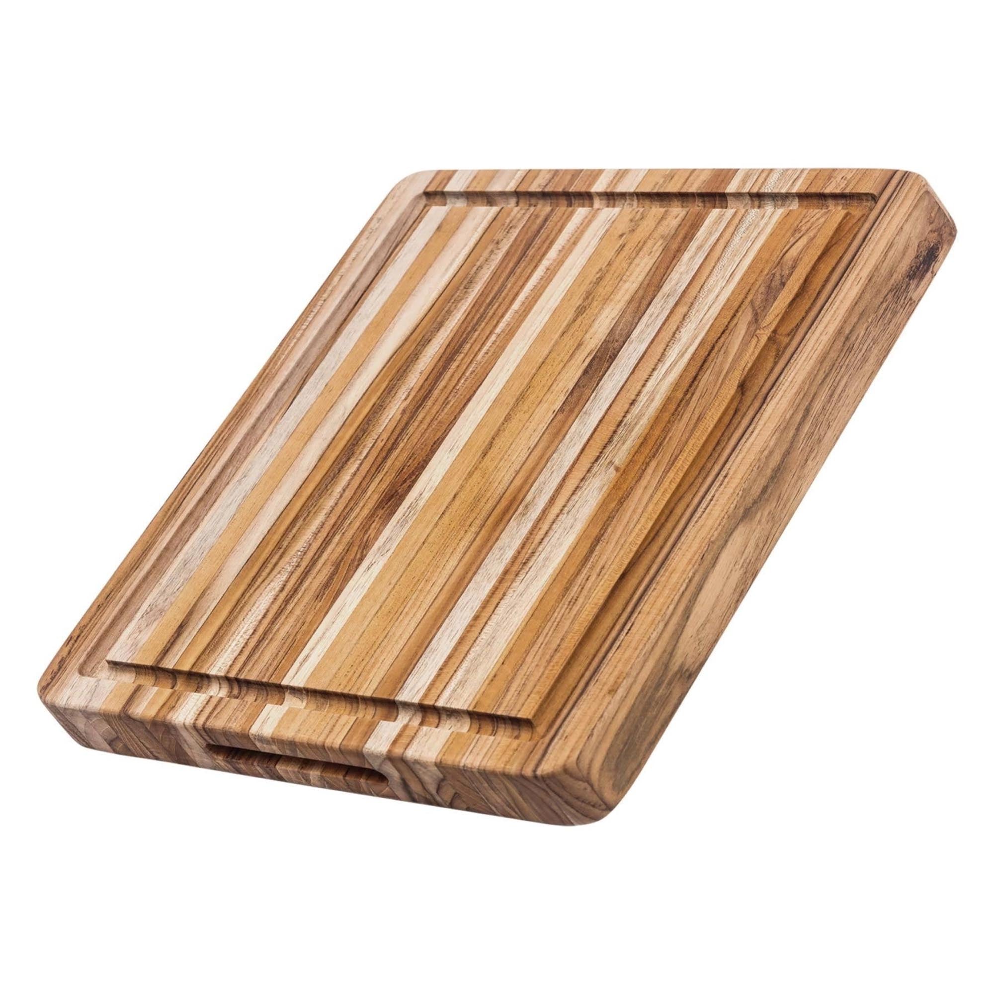 Teak Schneide- und Servierbrett m. Saftrille, 40.5x30.5x3.8