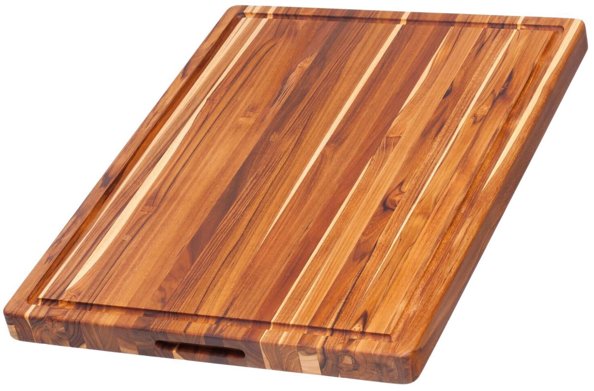 Teak Schneide- und Servierbrett m. Saftrille, 51x38x3.8 cm