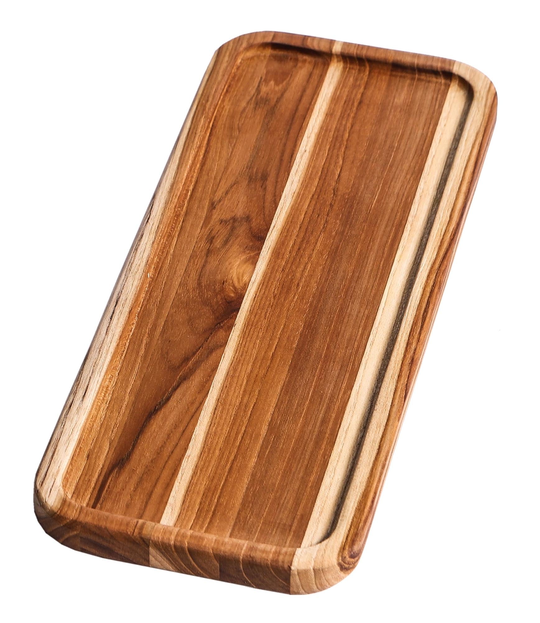 Teak Serviertablett m. schmalem Rand, rechteckig, 30x12x1.5