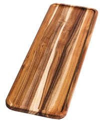 Teak Serviertablett m. schmal. Rand, rechteckig, 50x16x1.5cm