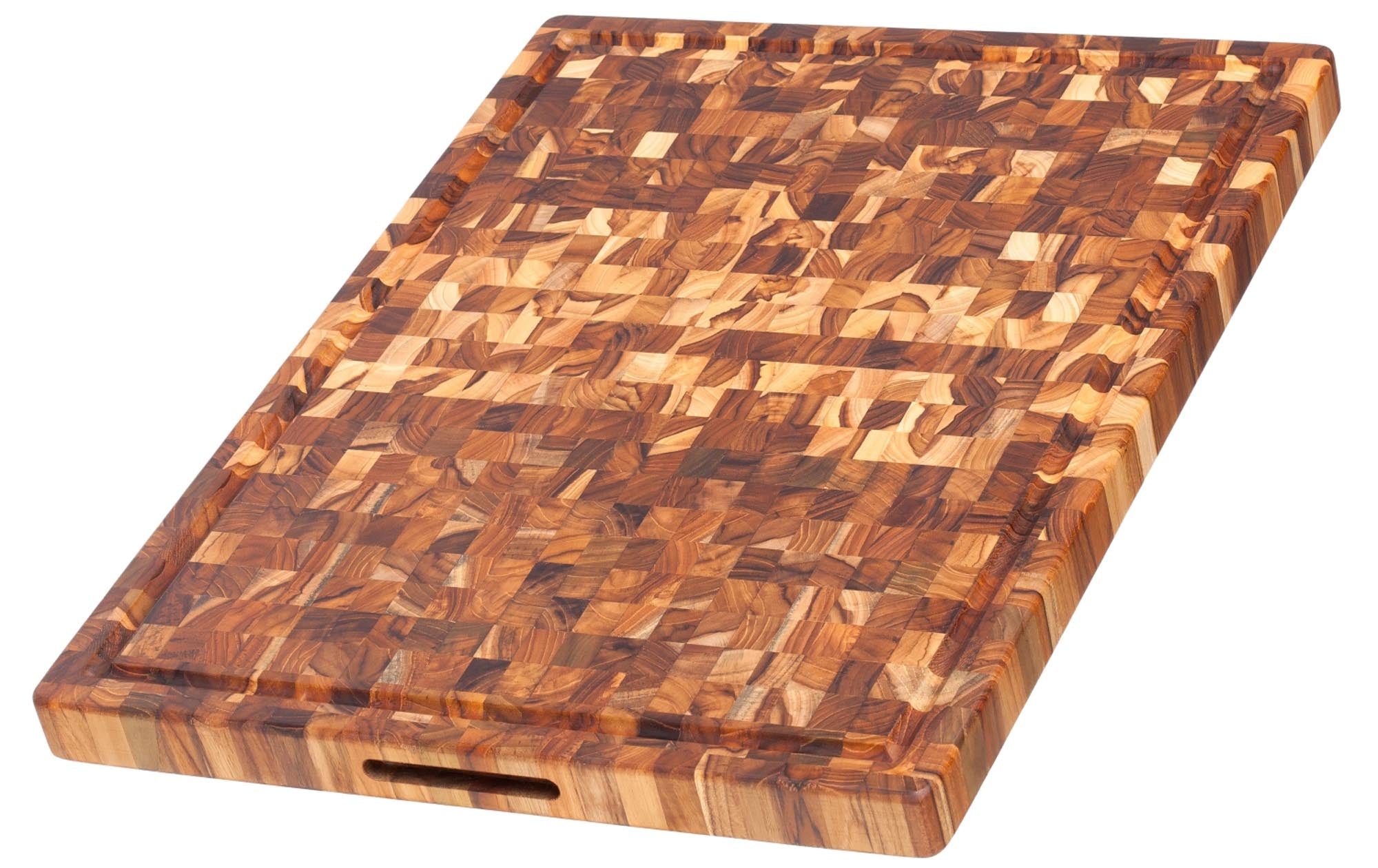 Teak Schneide- und Servierbrett m. Saftrille, 61x46x3.8 cm in Gelb präsentiert im Onlineshop von KAQTU Design AG. Schneidbrett ist von Teak Haus