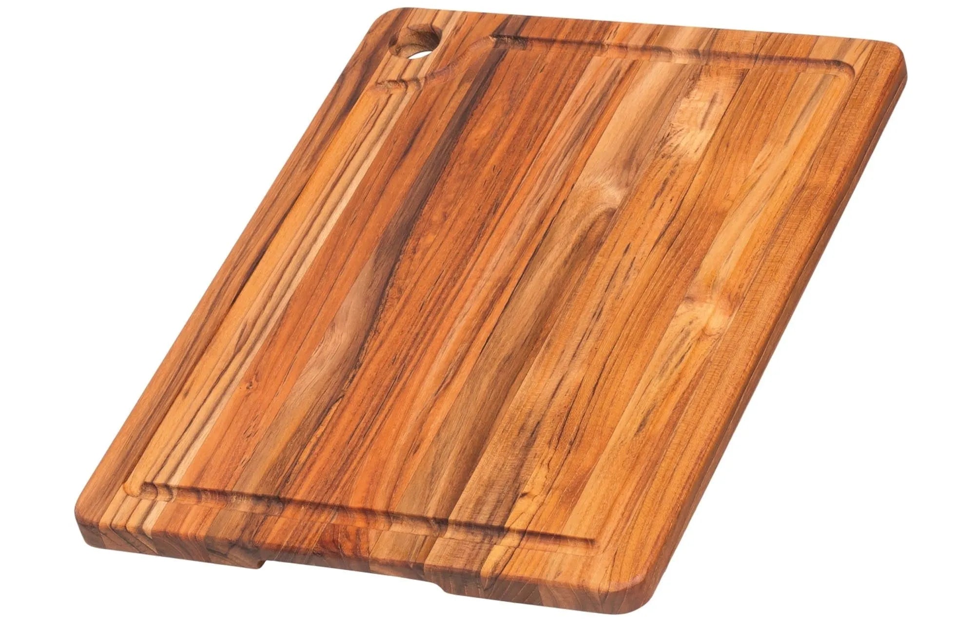 Elegantes Teak Schneide- und Servierbrett (41x30,5x1,9 cm) von Teak Haus: robust, langlebig, feuchtigkeitsresistent, pflegeleicht.