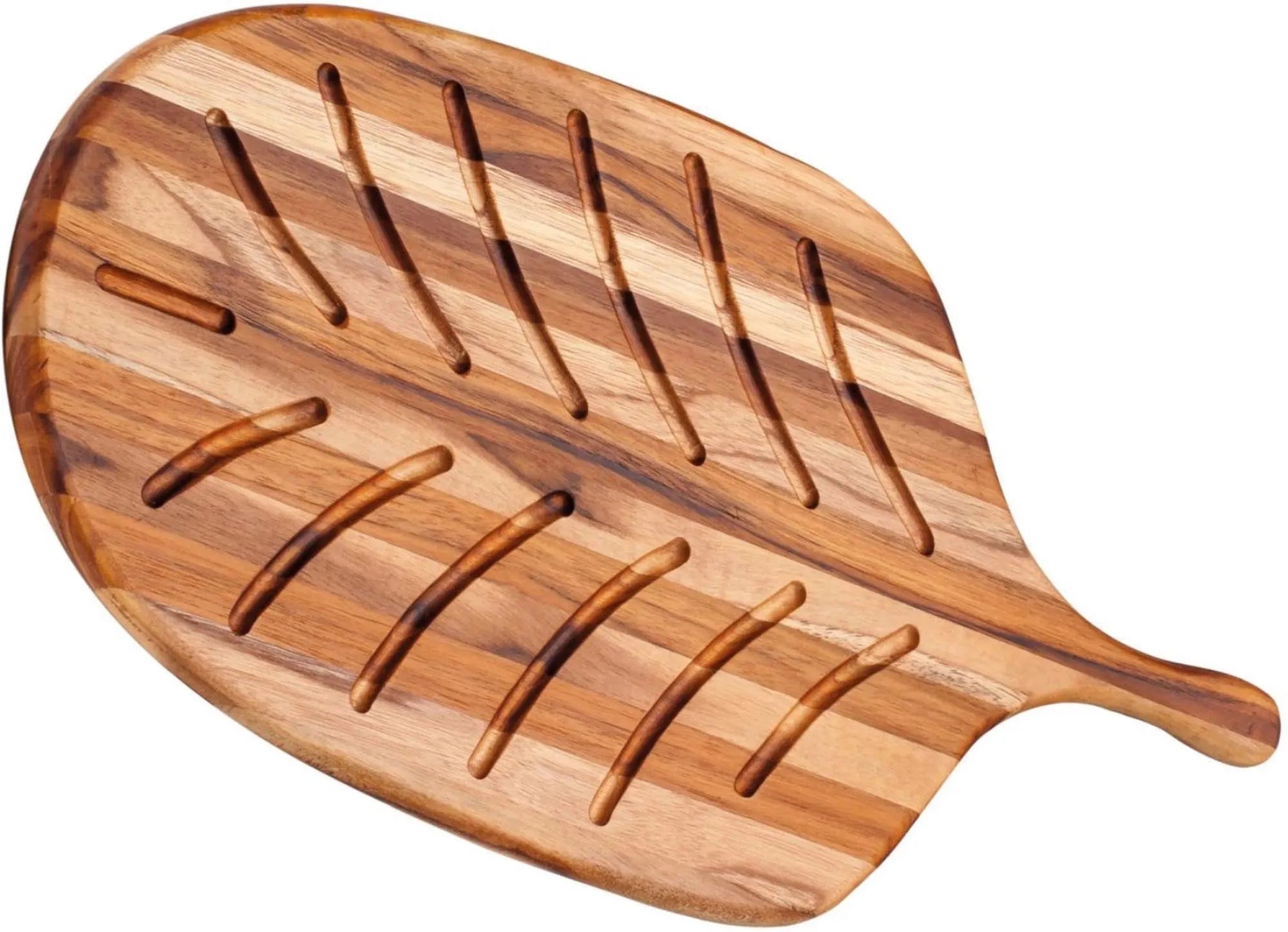 Elegantes Teakholz-Brotbrett "Canoe", 48x22,9x1,2 cm, robust, langlebig, ideal zum Schneiden und Servieren. Must-Have für jede Küche.