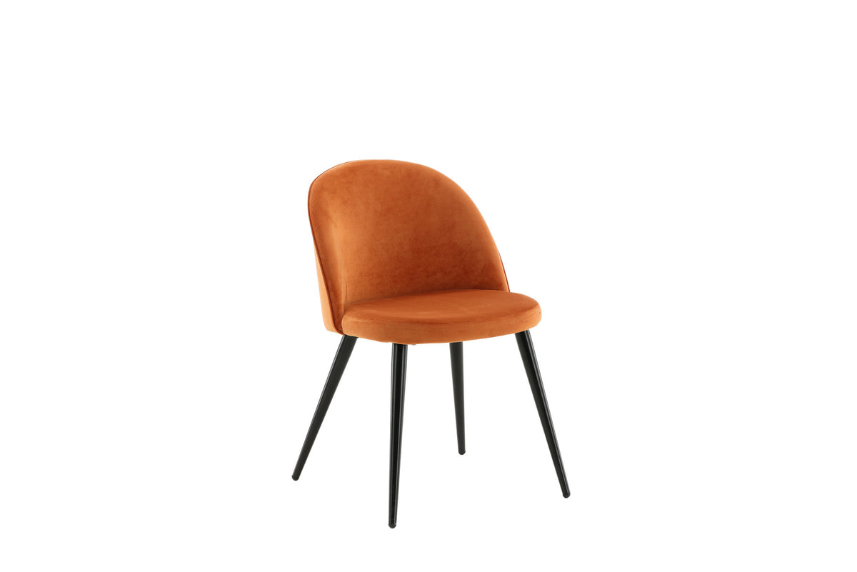 Velvet Matstol Stuhl in Rostiges Orange / Schwarz präsentiert im Onlineshop von KAQTU Design AG. Schalenstuhl ist von Venture Home