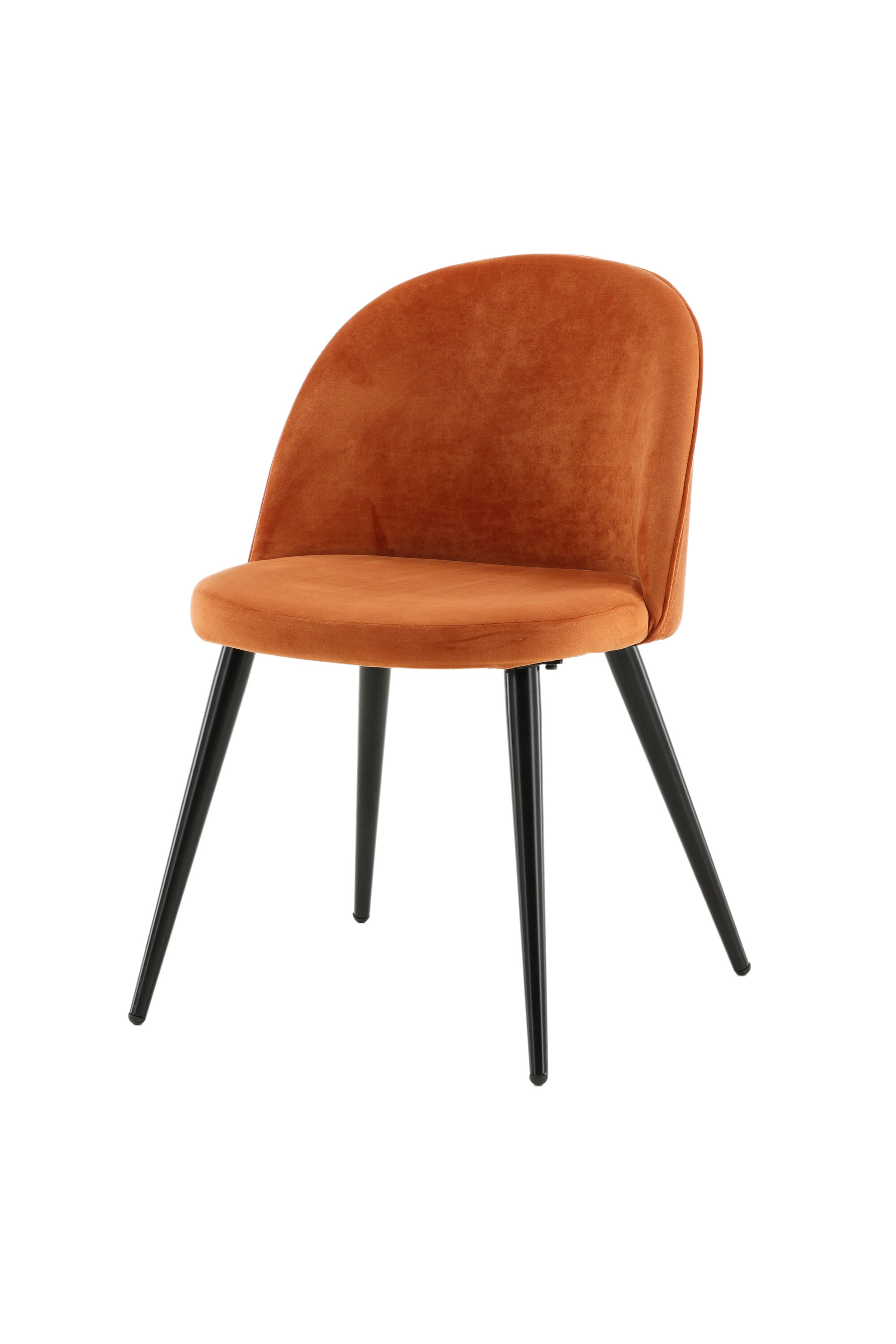 Velvet Matstol Stuhl in Rostiges Orange / Schwarz präsentiert im Onlineshop von KAQTU Design AG. Schalenstuhl ist von Venture Home
