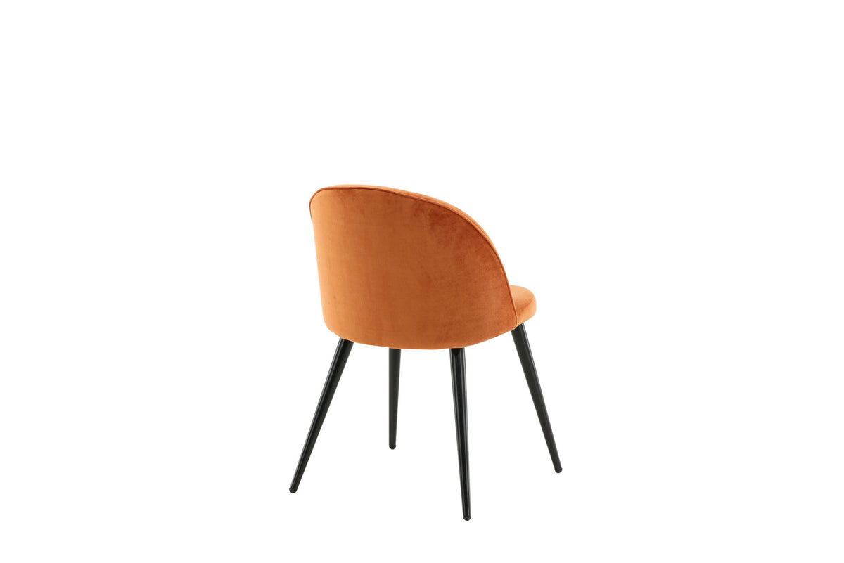 Velvet Matstol Stuhl in Rostiges Orange / Schwarz präsentiert im Onlineshop von KAQTU Design AG. Schalenstuhl ist von Venture Home