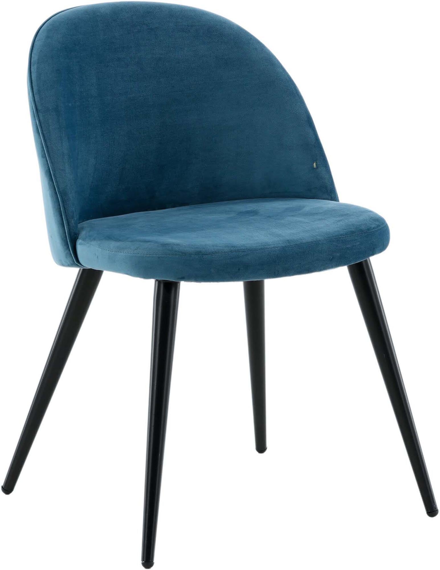 Luxuriöser Velvet Matstol Stuhl von Venture Home, ideal für Esszimmer und Wohnzimmer. Ergonomisch, bequem und in edlem Meerblau.