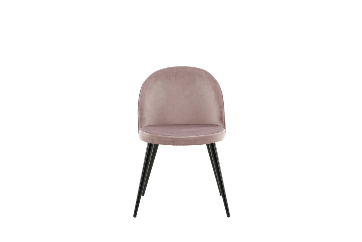 Velvet Matstol Stuhl in Altrosa / Schwarz präsentiert im Onlineshop von KAQTU Design AG. Schalenstuhl ist von Venture Home