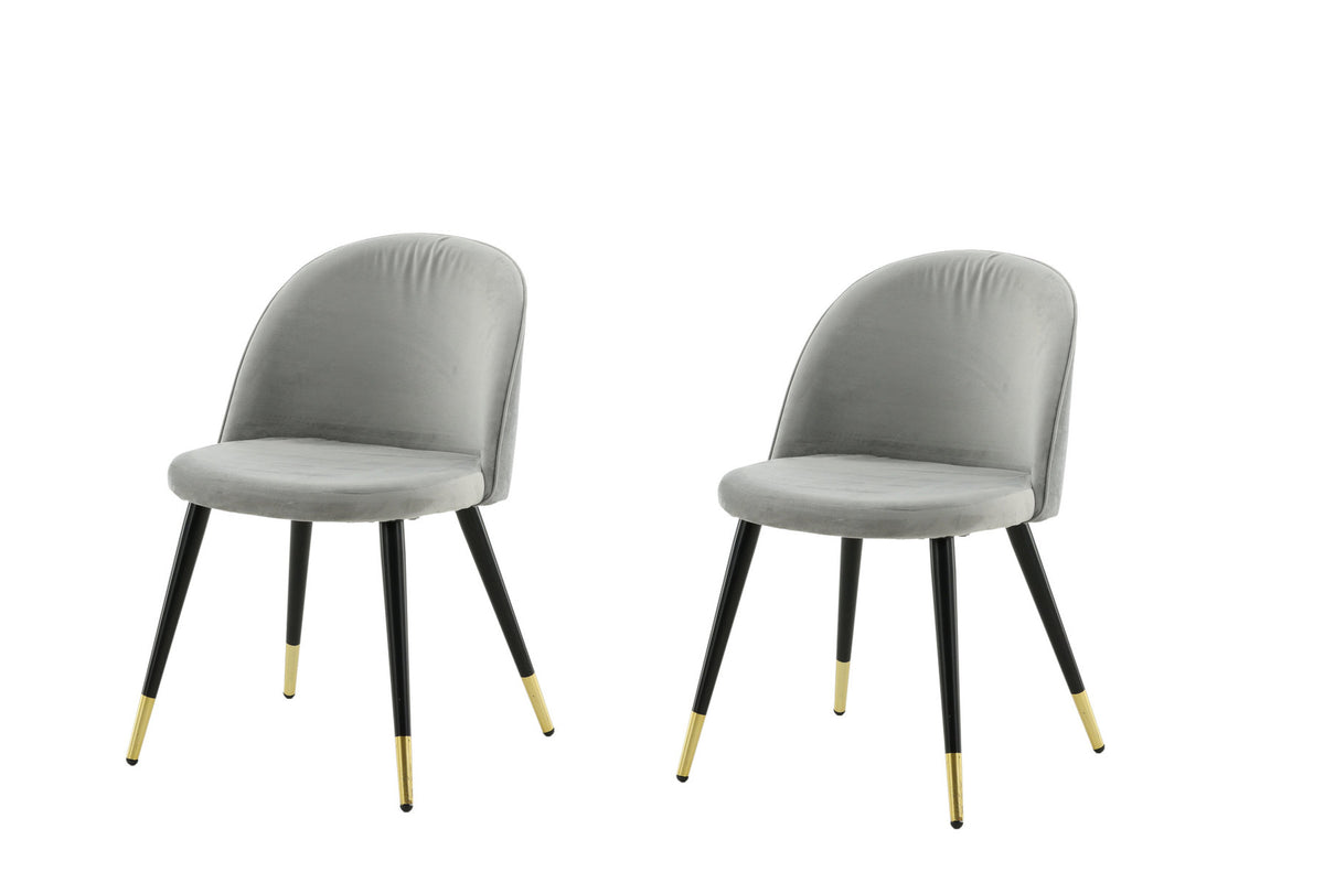 Velvet Matstol Stuhl in Grau / Schwarz / Gold präsentiert im Onlineshop von KAQTU Design AG. Schalenstuhl ist von Venture Home
