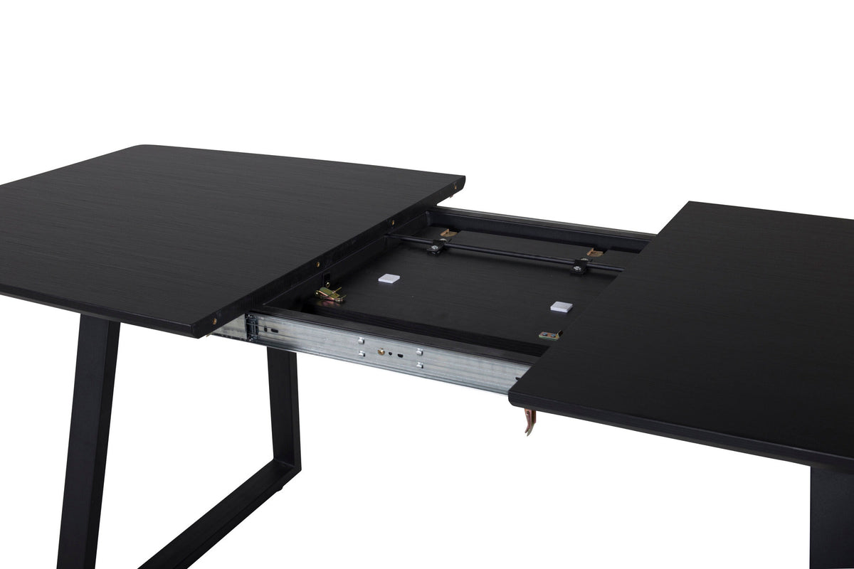 Inka ausziehbarer Tisch in Schwarz präsentiert im Onlineshop von KAQTU Design AG. Esstisch ist von Venture Home