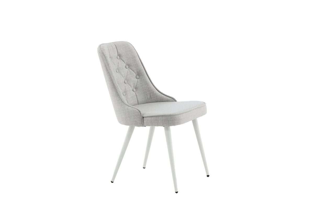 Velvet Deluxe Stuhl in Hellgrau / Weiss präsentiert im Onlineshop von KAQTU Design AG. Stuhl ist von Venture Home