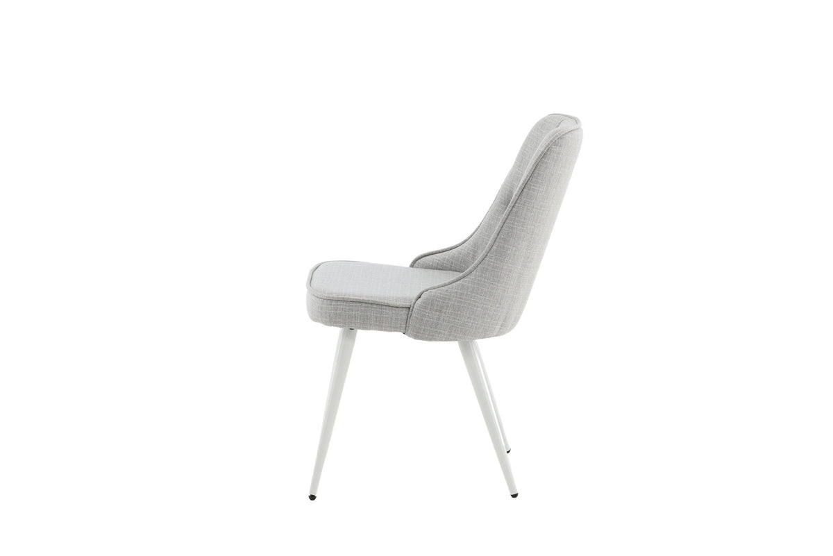 Velvet Deluxe Stuhl in Hellgrau / Weiss präsentiert im Onlineshop von KAQTU Design AG. Stuhl ist von Venture Home