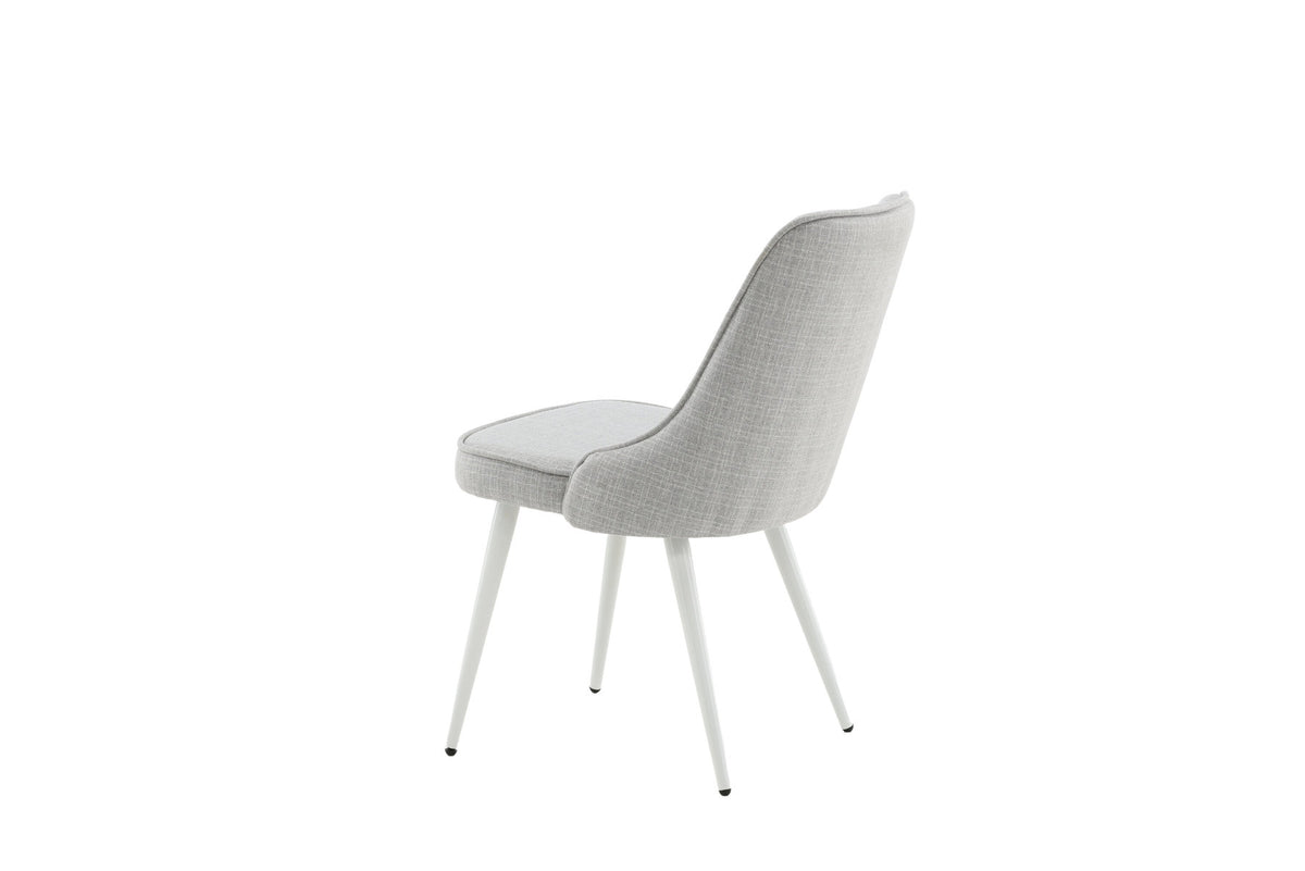 Velvet Deluxe Stuhl in Hellgrau / Weiss präsentiert im Onlineshop von KAQTU Design AG. Stuhl ist von Venture Home