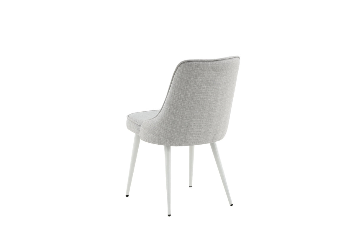 Velvet Deluxe Stuhl in Hellgrau / Weiss präsentiert im Onlineshop von KAQTU Design AG. Stuhl ist von Venture Home