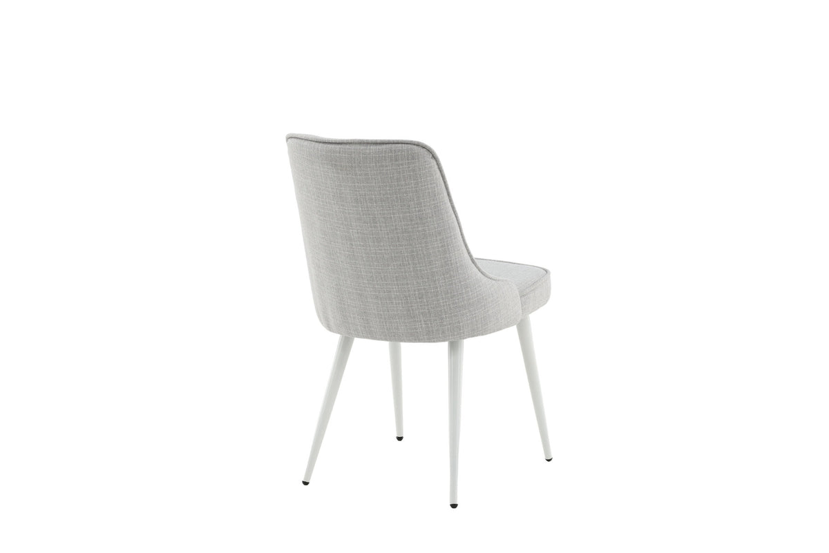 Velvet Deluxe Stuhl in Hellgrau / Weiss präsentiert im Onlineshop von KAQTU Design AG. Stuhl ist von Venture Home