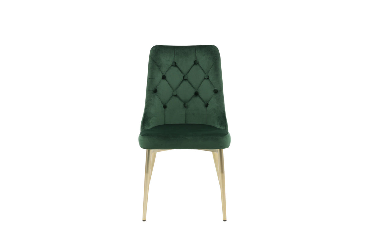 Velvet Lyx Stuhl in Grün präsentiert im Onlineshop von KAQTU Design AG. Stuhl ist von Venture Home