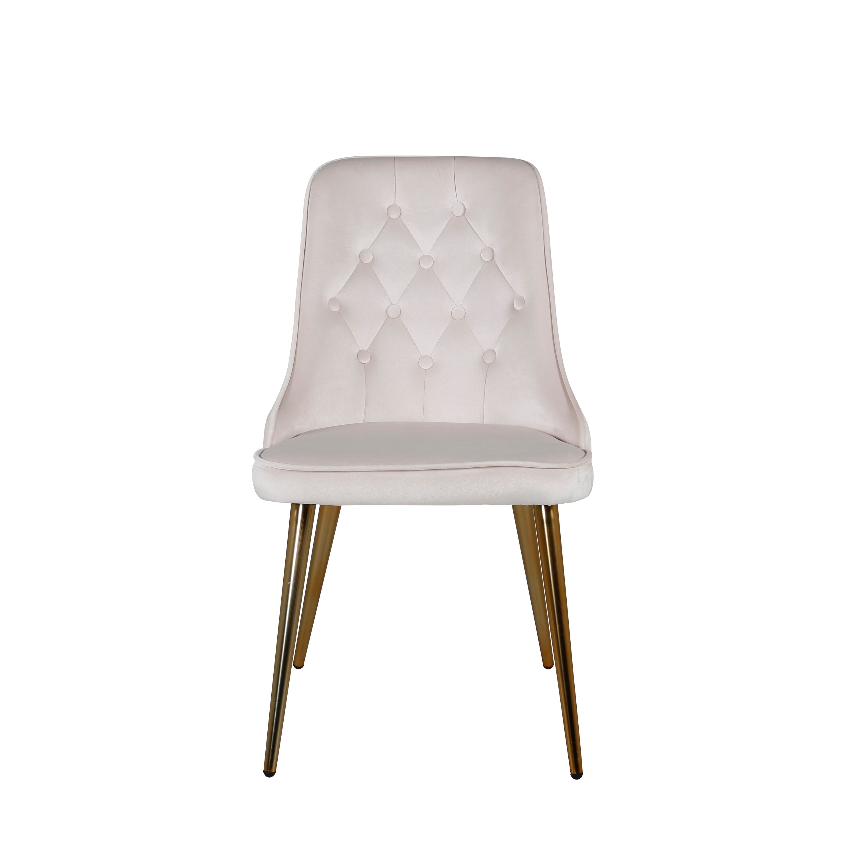 Velvet Deluxe Stuhl in Beige / Gold präsentiert im Onlineshop von KAQTU Design AG. Stuhl ist von Venture Home