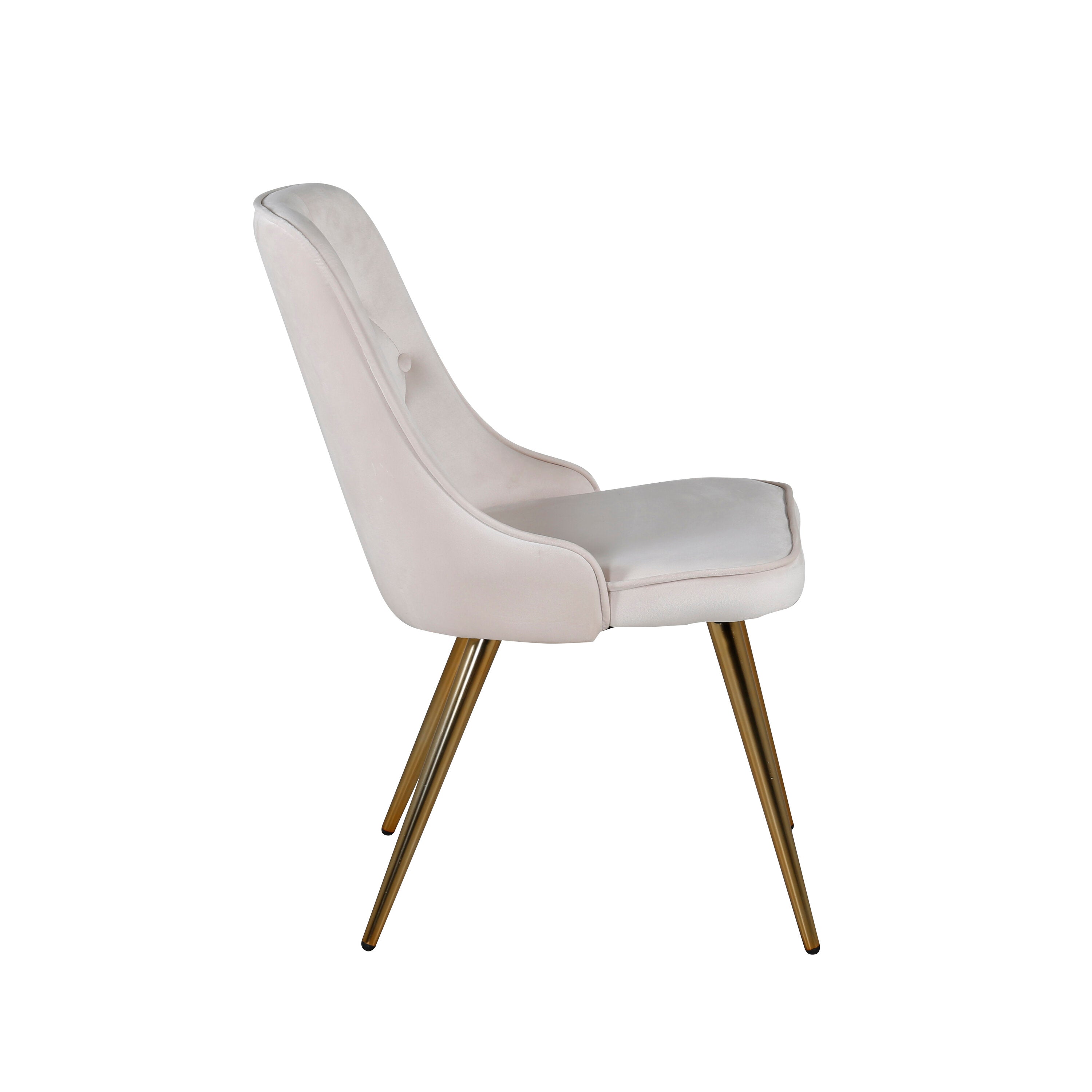 Velvet Deluxe Stuhl in Beige / Gold präsentiert im Onlineshop von KAQTU Design AG. Stuhl ist von Venture Home