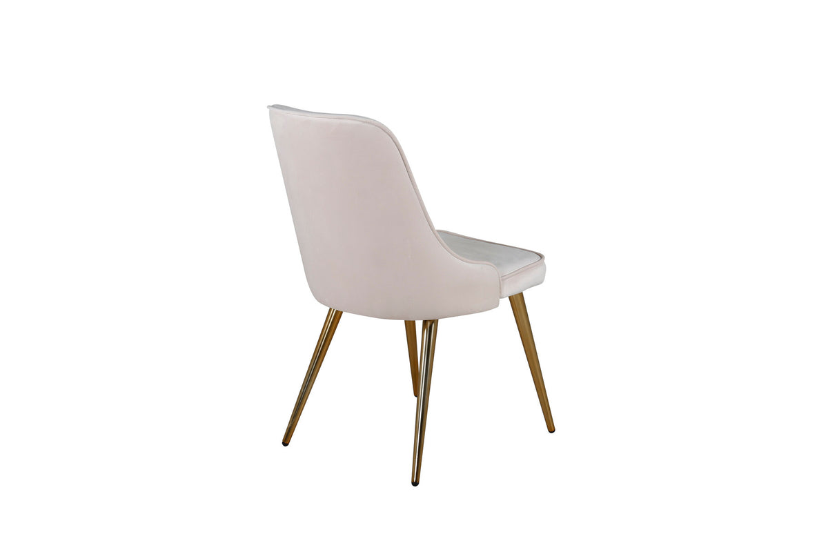 Velvet Deluxe Stuhl in Beige / Gold präsentiert im Onlineshop von KAQTU Design AG. Stuhl ist von Venture Home