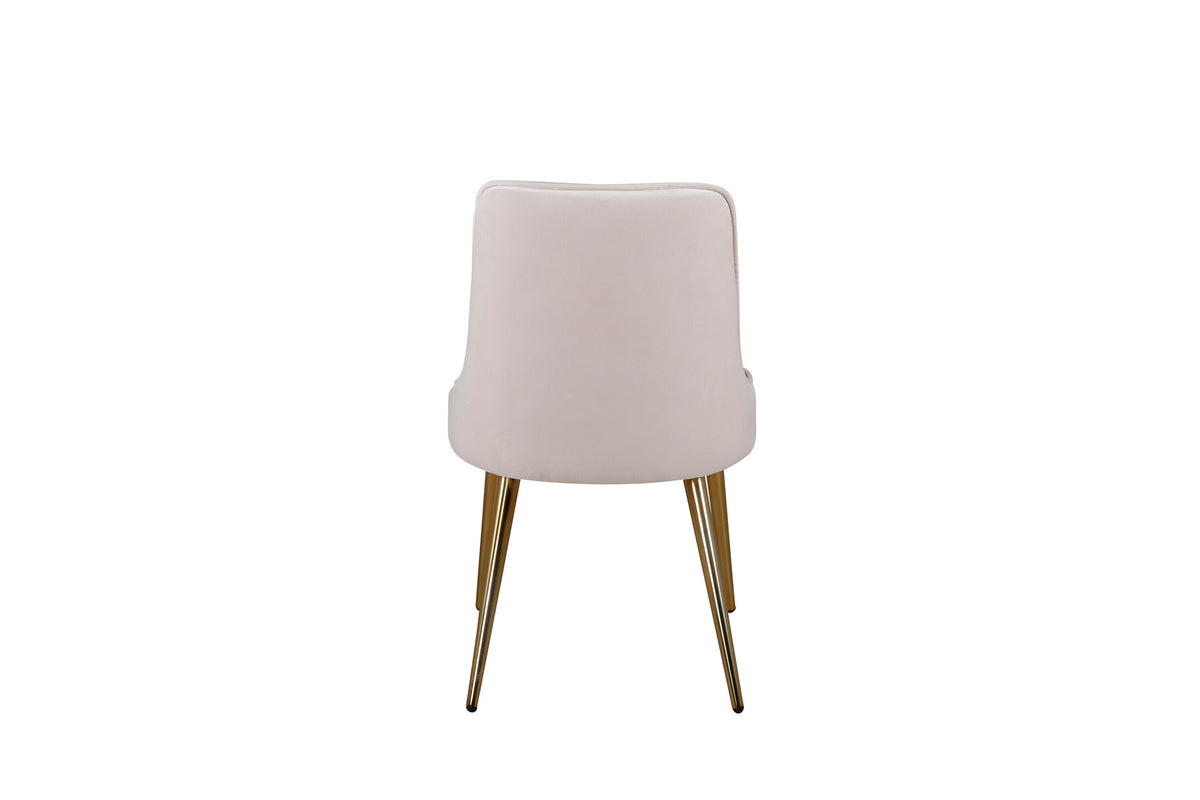 Velvet Deluxe Stuhl in Beige / Gold präsentiert im Onlineshop von KAQTU Design AG. Stuhl ist von Venture Home