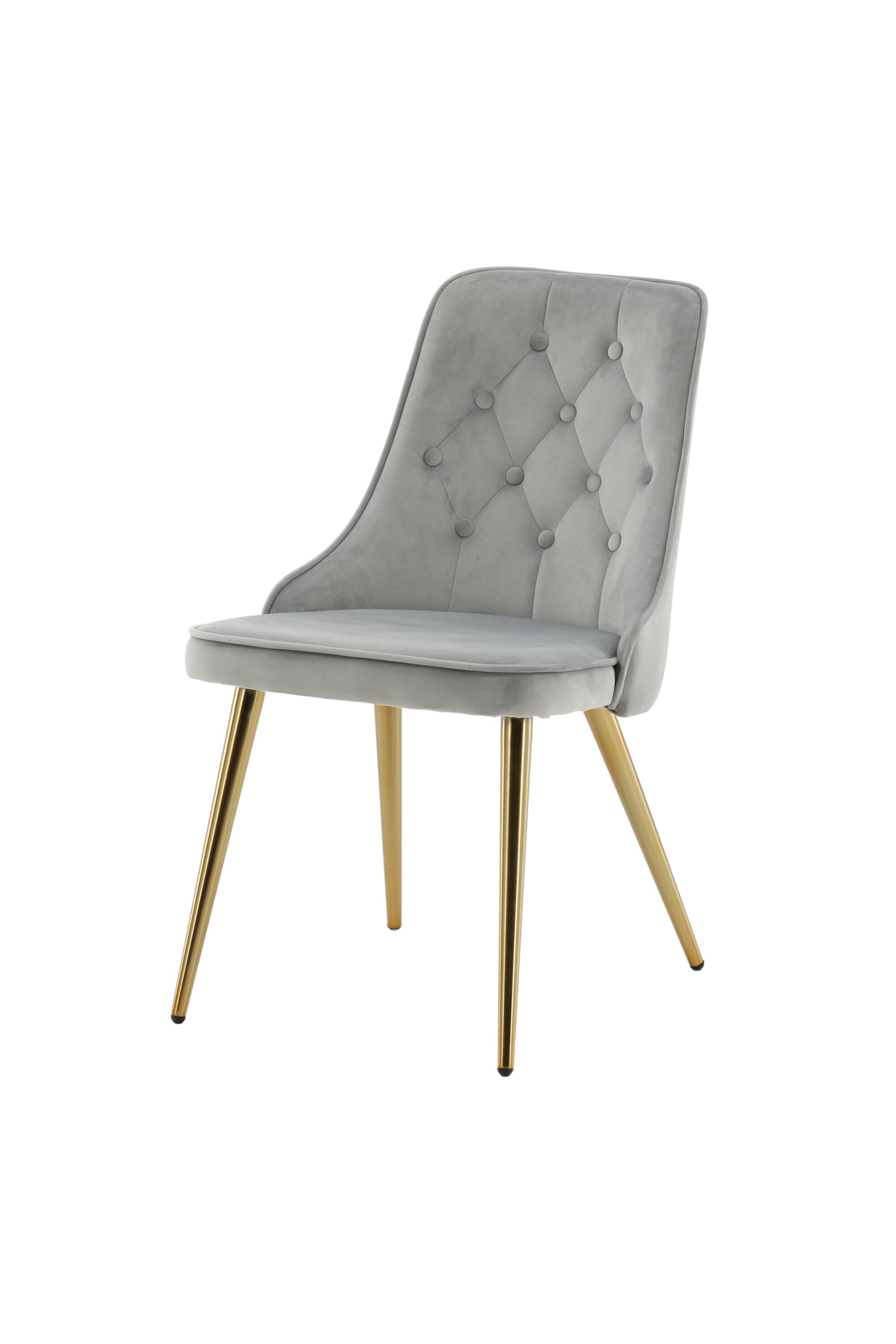 Velvet Deluxe Stuhl in Grau / Gold präsentiert im Onlineshop von KAQTU Design AG. Stuhl ist von Venture Home