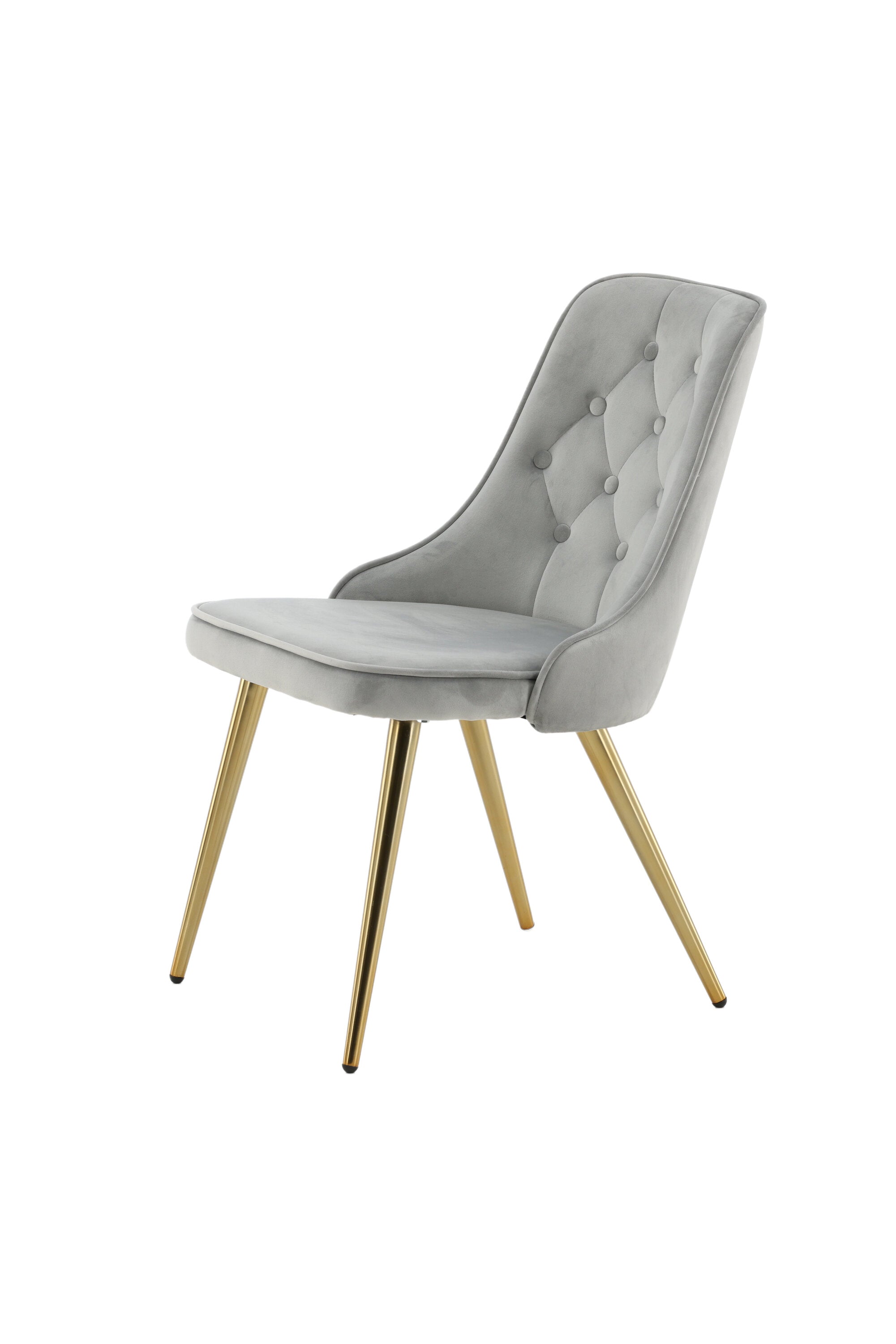Velvet Deluxe Stuhl in Grau / Gold präsentiert im Onlineshop von KAQTU Design AG. Stuhl ist von Venture Home