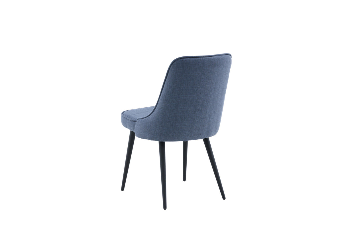 Gepolsterter Stuhl Velvet Deluxe mit Stoffbezug, Knöpfen und schlanken Stahlbeinen